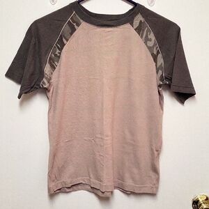 Vintage Cherokee Olive Green and Tan Short Sleeve Crewneck T-shirt